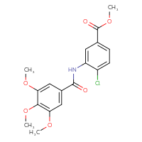 Chemical structure of methyl 4-chloro-3-(3,4,5-trimethoxybenzamido)benzoate - CSSB00047710234