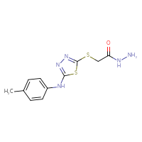Chemical structure of 2-({5-[(4-methylphenyl)amino]-1,3,4-thiadiazol-2-yl}sulfanyl)acetohydrazide - CSSB00000682035