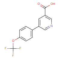 Chemical structure of 5-[4-(trifluoromethoxy)phenyl]pyridine-3-carboxylic acid - CSSB00020635144