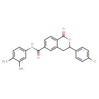 Chemical structure of 3-(4-chlorophenyl)-N-(3,4-dimethylphenyl)-1-oxo-3,4-dihydro-1H-2-benzopyran-6-carboxamide - CSSB00132942870