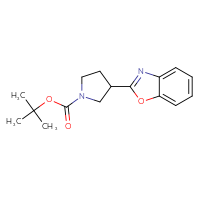 Chemical structure of tert-butyl 3-(1,3-benzoxazol-2-yl)pyrrolidine-1-carboxylate - CSSB09892579477