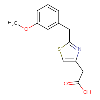 Chemical structure of 2-{2-[(3-methoxyphenyl)methyl]-1,3-thiazol-4-yl}acetic acid - CSSB00007856832