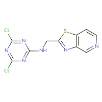 Chemical structure of 4,6-dichloro-N-({[1,3]thiazolo[4,5-c]pyridin-2-yl}methyl)-1,3,5-triazin-2-amine - CSSB21332170631