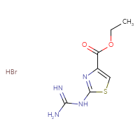 Chemical structure of ethyl 2-carbamimidamido-1,3-thiazole-4-carboxylate hydrobromide - CSSB00025736412