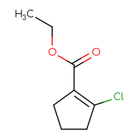 Chemical structure of ethyl 2-chlorocyclopent-1-ene-1-carboxylate - CSSB14868981524