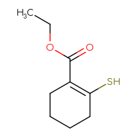 Chemical structure of ethyl 2-sulfanylcyclohex-1-ene-1-carboxylate - CSSB00009846252