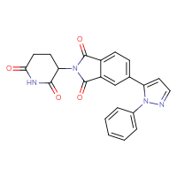 Chemical structure of 2-(2,6-dioxopiperidin-3-yl)-5-(1-phenyl-1H-pyrazol-5-yl)-2,3-dihydro-1H-isoindole-1,3-dione - CSSB06593990643