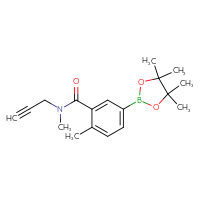Chemical structure of N,2-dimethyl-N-(prop-2-yn-1-yl)-5-(4,4,5,5-tetramethyl-1,3,2-dioxaborolan-2-yl)benzamide - CSSB02522297223
