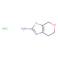 Chemical structure of 4H,6H,7H-pyrano[4,3-d][1,3]thiazol-2-amine hydrochloride - CSSB00020617170