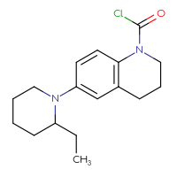 Chemical structure of 6-(2-ethylpiperidin-1-yl)-1,2,3,4-tetrahydroquinoline-1-carbonyl chloride - CSSB21224771127