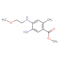 Chemical structure of methyl 5-amino-4-[(2-methoxyethyl)amino]-2-methylbenzoate - CSSB02495350762