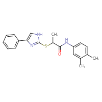 Chemical structure of N-(3,4-dimethylphenyl)-2-[(4-phenyl-1H-imidazol-2-yl)sulfanyl]propanamide - CSSB00103159370