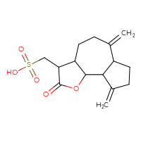 Chemical structure of {6,9-dimethylidene-2-oxo-dodecahydroazuleno[4,5-b]furan-3-yl}methanesulfonic acid - CSSB00159267499