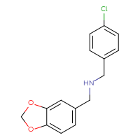 Chemical structure of [(2H-1,3-benzodioxol-5-yl)methyl][(4-chlorophenyl)methyl]amine - CSSB00015183902