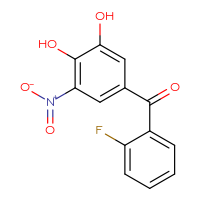 Chemical structure of 5-(2-fluorobenzoyl)-3-nitrobenzene-1,2-diol - CSSB00025768288