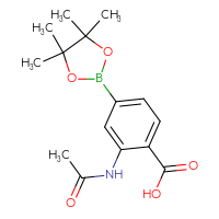 Chemical structure of 2-acetamido-4-(4,4,5,5-tetramethyl-1,3,2-dioxaborolan-2-yl)benzoic acid - CSSB00010175575