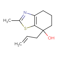 Chemical structure of 2-methyl-7-(prop-2-en-1-yl)-4,5,6,7-tetrahydro-1,3-benzothiazol-7-ol - CSSB06801317446