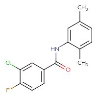 Chemical structure of 3-chloro-N-(2,5-dimethylphenyl)-4-fluorobenzamide - CSSB02016485434