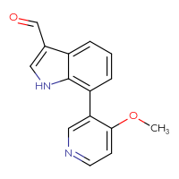 Chemical structure of 7-(4-methoxypyridin-3-yl)-1H-indole-3-carbaldehyde - CSSB06581580098