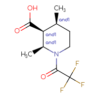 Chemical structure of rac-(2R,3R,4R)-2,4-dimethyl-1-(2,2,2-trifluoroacetyl)piperidine-3-carboxylic acid - CSSB20620680333