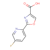 Chemical structure of 2-(5-fluoropyridin-2-yl)-1,3-oxazole-4-carboxylic acid - CSSB00137915034