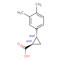 Chemical structure of rac-(1R,2R)-2-(3,4-dimethylphenyl)cyclopropane-1-carboxylic acid - CSSB00025773905