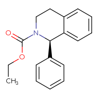 Chemical structure of ethyl (1R)-1-phenyl-1,2,3,4-tetrahydroisoquinoline-2-carboxylate - CSSB00102510886