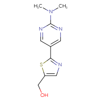 Chemical structure of {2-[2-(dimethylamino)pyrimidin-5-yl]-1,3-thiazol-5-yl}methanol - CSSB01097728964
