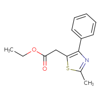 Chemical structure of ethyl 2-(2-methyl-4-phenyl-1,3-thiazol-5-yl)acetate - CSSB21291564828