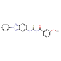 Chemical structure of 1-(3-methoxybenzoyl)-3-(2-phenyl-2H-1,2,3-benzotriazol-5-yl)thiourea - CSSB00121644044