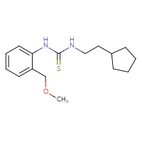 Chemical structure of 3-(2-cyclopentylethyl)-1-[2-(methoxymethyl)phenyl]thiourea - CSSB01442502826
