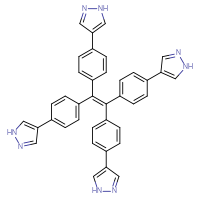 Chemical structure of 4-(4-{1,2,2-tris[4-(1H-pyrazol-4-yl)phenyl]ethenyl}phenyl)-1H-pyrazole - CSSB14813040030