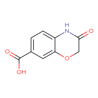 Chemical structure of 3-oxo-3,4-dihydro-2H-1,4-benzoxazine-7-carboxylic acid - CSSB00000021372