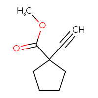 Chemical structure of methyl 1-ethynylcyclopentane-1-carboxylate - CSSB00114095884