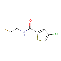 Chemical structure of 4-chloro-N-(2-fluoroethyl)thiophene-2-carboxamide - CSSB00016019329