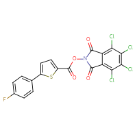 Chemical structure of 4,5,6,7-tetrachloro-1,3-dioxo-2,3-dihydro-1H-isoindol-2-yl 5-(4-fluorophenyl)thiophene-2-carboxylate - CSSB20270950223