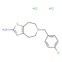 Chemical structure of 6-[(4-chlorophenyl)methyl]-4H,5H,6H,7H,8H-[1,3]thiazolo[4,5-d]azepin-2-amine dihydrochloride - CSSB00102614133