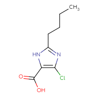 Chemical structure of 2-butyl-4-chloro-1H-imidazole-5-carboxylic acid - CSSB00010164182