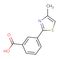 Chemical structure of 3-(4-methyl-1,3-thiazol-2-yl)benzoic acid - CSSB00000758800