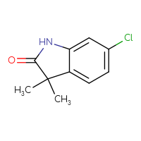 Chemical structure of 6-chloro-3,3-dimethyl-2,3-dihydro-1H-indol-2-one - CSSB00010317284