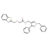 Chemical structure of 2-[(1,3-benzothiazol-2-yl)methoxy]-N-[(1-benzyl-3-phenyl-1H-pyrazol-4-yl)methyl]acetamide - CSSB00025784358