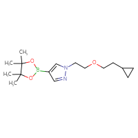 Chemical structure of 1-[2-(2-cyclopropylethoxy)ethyl]-4-(4,4,5,5-tetramethyl-1,3,2-dioxaborolan-2-yl)-1H-pyrazole - CSSB02144171018