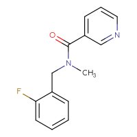 Chemical structure of N-[(2-fluorophenyl)methyl]-N-methylpyridine-3-carboxamide - CSSB00103754410