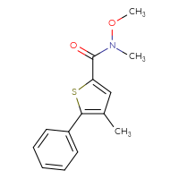 Chemical structure of N-methoxy-N,4-dimethyl-5-phenylthiophene-2-carboxamide - CSSB02004464421