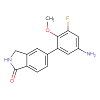 Chemical structure of 5-(5-amino-3-fluoro-2-methoxyphenyl)-2,3-dihydro-1H-isoindol-1-one - CSSB06584036746