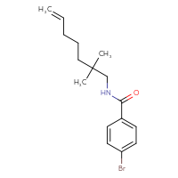 Chemical structure of 4-bromo-N-(2,2-dimethylhept-6-en-1-yl)benzamide - CSSB06308093102