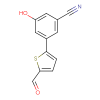 Chemical structure of 3-(5-formylthiophen-2-yl)-5-hydroxybenzonitrile - CSSB00010139624
