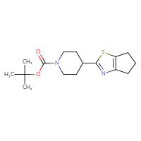 Chemical structure of tert-butyl 4-{4H,5H,6H-cyclopenta[d][1,3]thiazol-2-yl}piperidine-1-carboxylate - CSSB02065978656