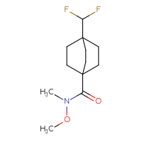 Chemical structure of 4-(difluoromethyl)-N-methoxy-N-methylbicyclo[2.2.2]octane-1-carboxamide - CSSB01395048670
