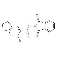 Chemical structure of 1,3-dioxo-2,3-dihydro-1H-isoindol-2-yl 6-bromo-2,3-dihydro-1H-indene-5-carboxylate - CSSB06258927667